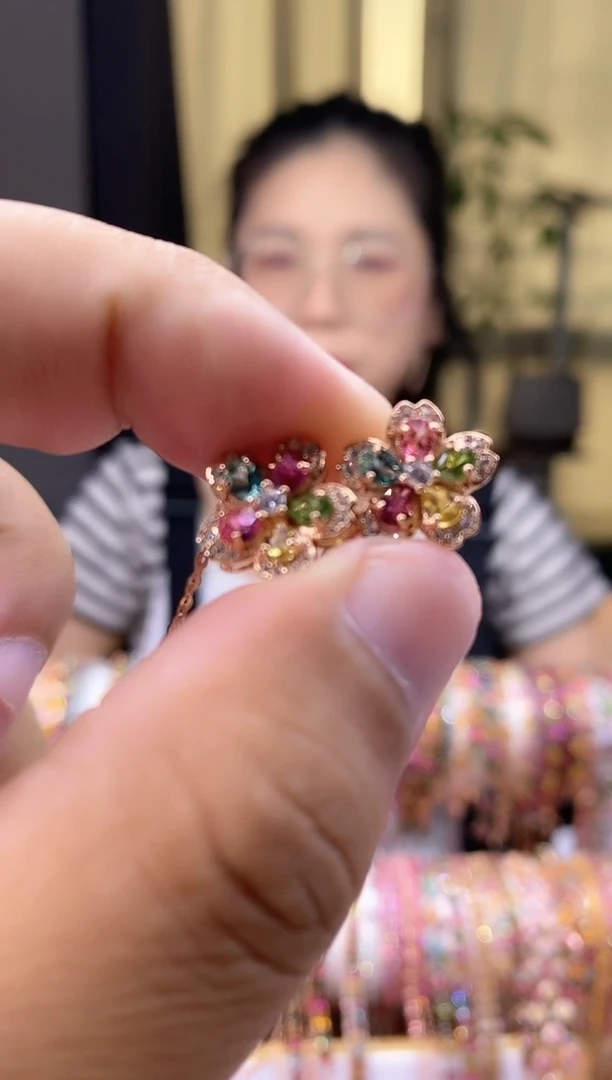 【闪购商品】碧玺套装银S925镶嵌156115156565616615