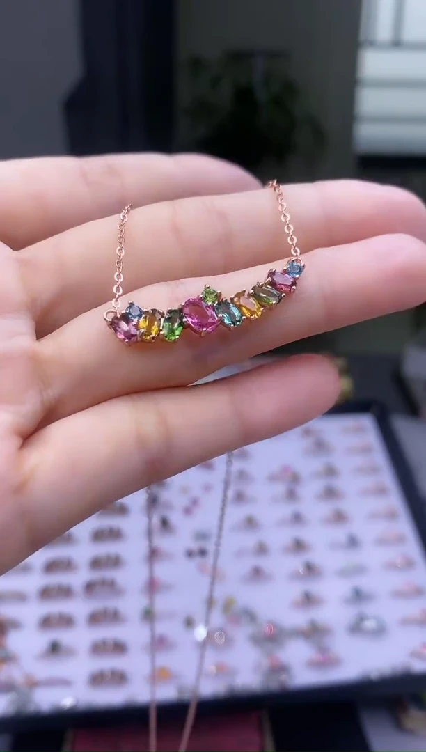 【闪购商品】碧玺项链银S925镶嵌2