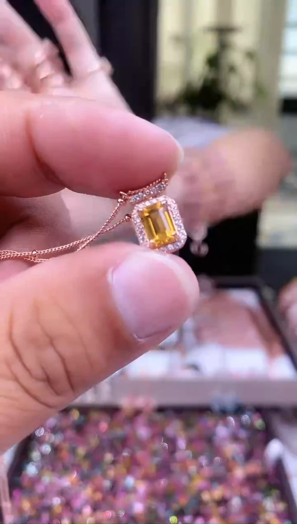 【闪购商品】碧玺项链银S925镶嵌5