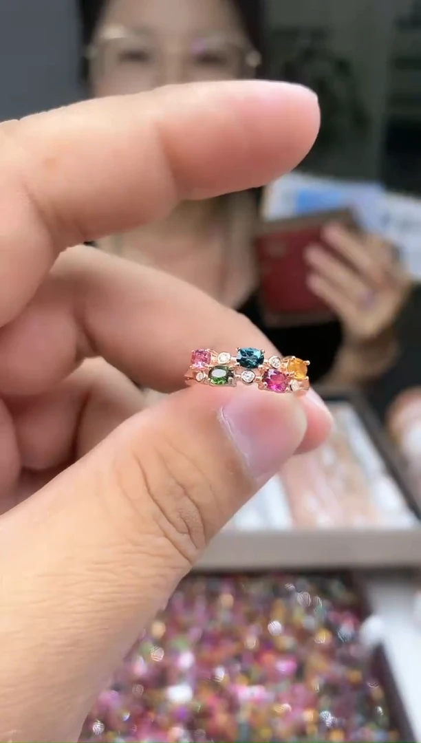 【闪购商品】碧玺戒指银S925镶嵌2