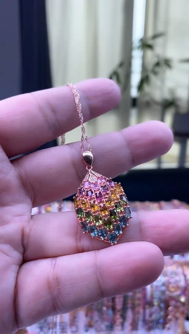 【闪购商品】碧玺吊坠银S925镶嵌354354354354