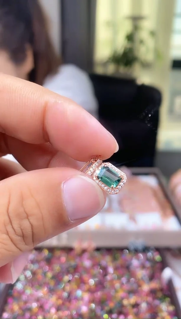 【闪购商品】碧玺项链银S925镶嵌2