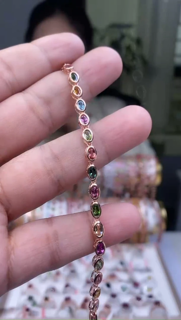 【闪购商品】碧玺手链银S925镶嵌2