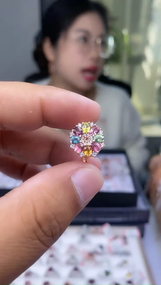 【闪购商品】碧玺戒指银S925镶嵌2