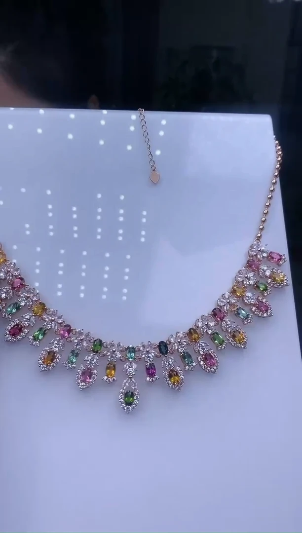 【闪购商品】碧玺项链银S925镶嵌2