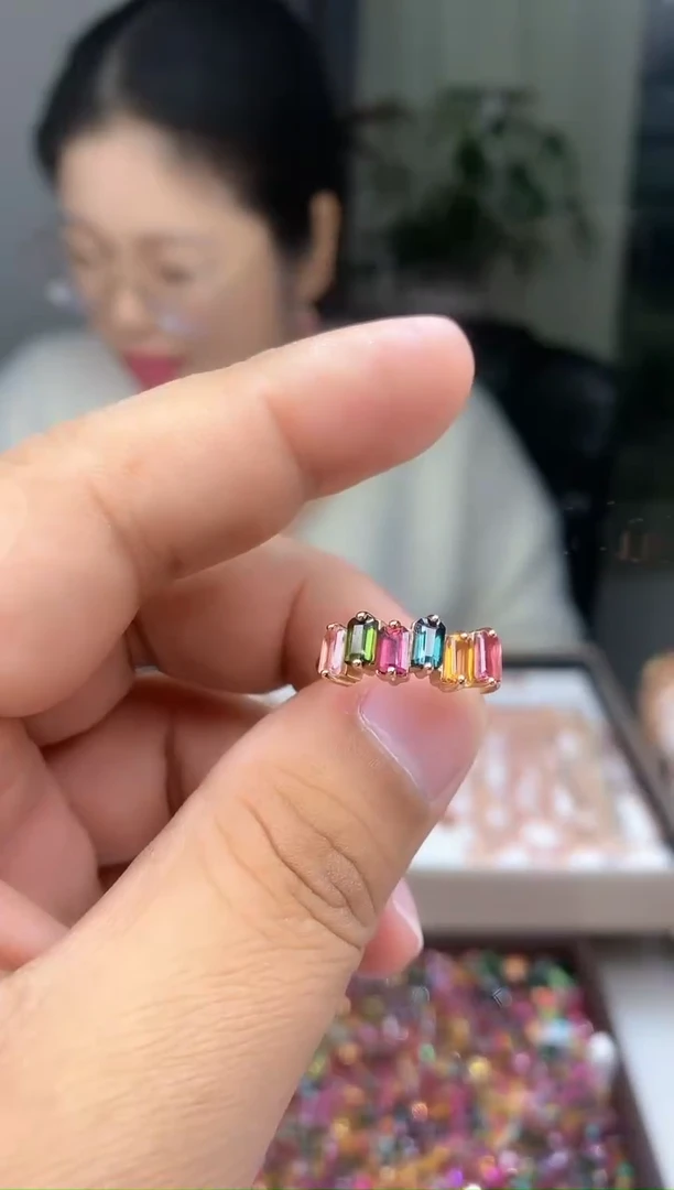 【闪购商品】碧玺戒指银S925镶嵌2