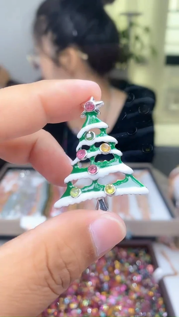 【闪购商品】碧玺吊坠银S925镶嵌2