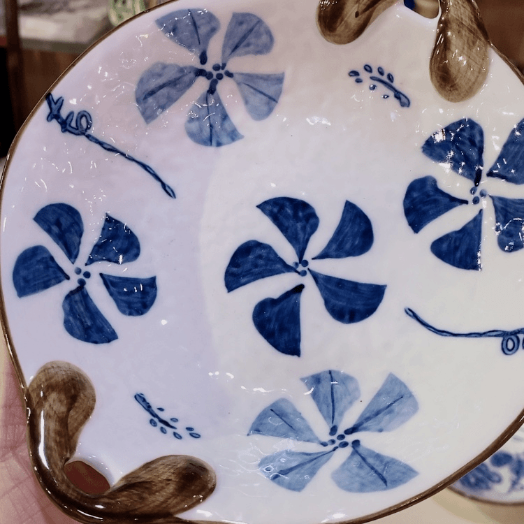 mino yaki/美浓烧 【闪购商品】瓷盘古染花