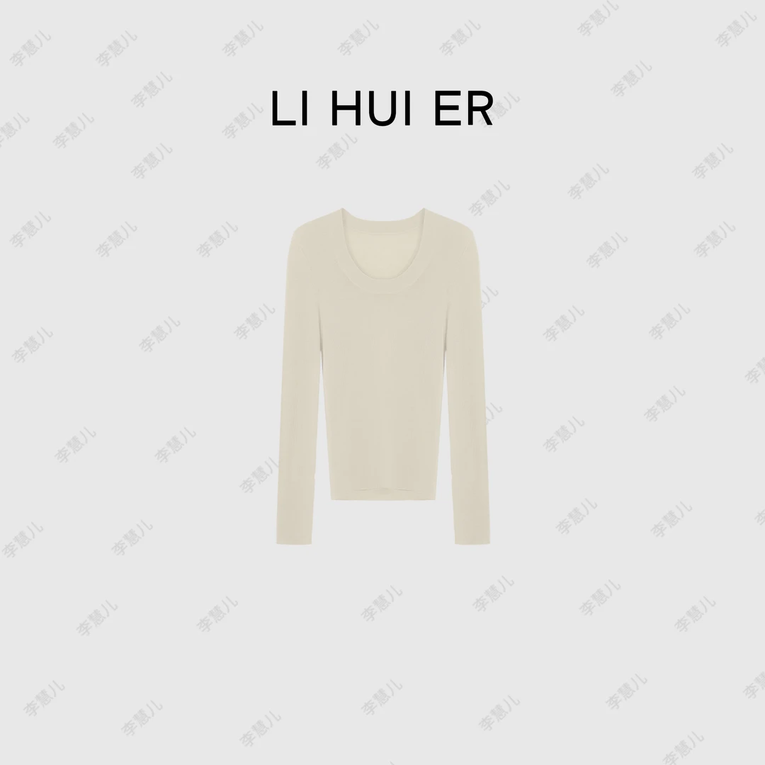 Li Hui Er【海蒂游园会】气质时尚百搭轻奢秋冬季纯色打底衫6306