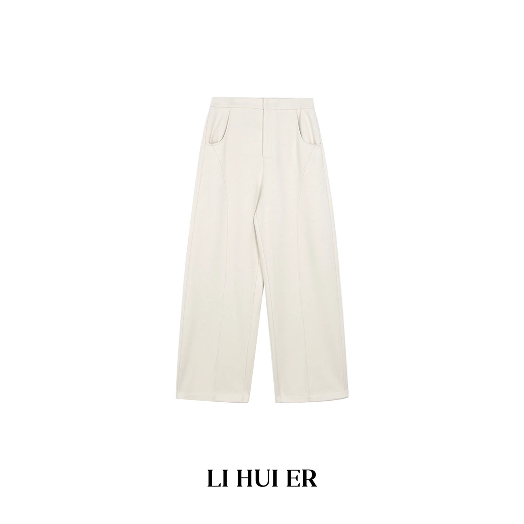 Li Hui Er【巷尾人】冬款慵懒舒适轻奢时尚设计师款休闲裤LH007