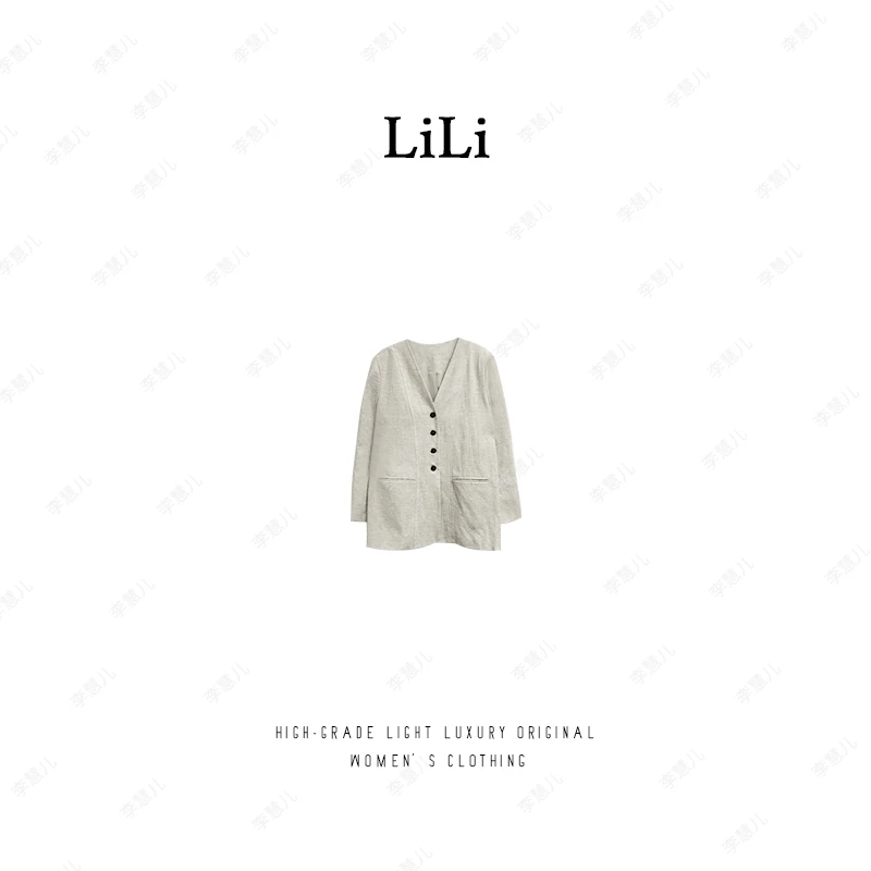 Li Hui Er【北国旧港】2025新款轻奢舒适积轻OL西装外套12666