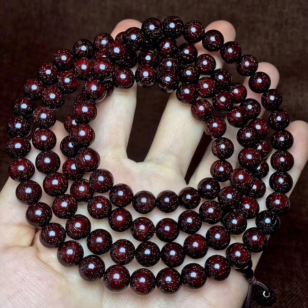 非洲小叶紫檀（血檀）0.8老料高油高密人工金星手串手链念珠佛珠