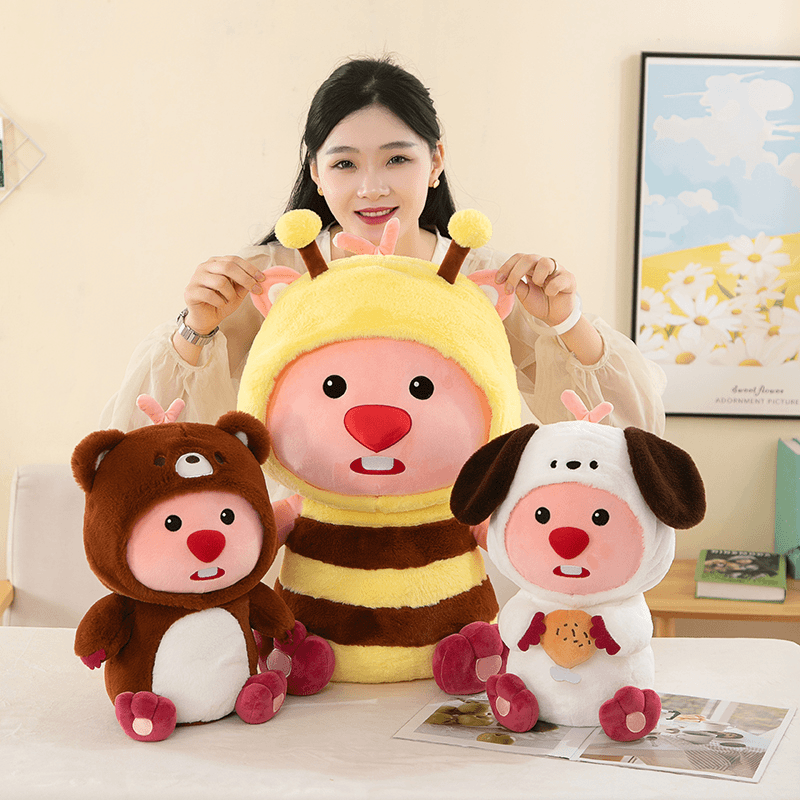 变装海狸玩偶超大号蜜蜂抱枕娃娃毛绒玩具公仔女生礼物