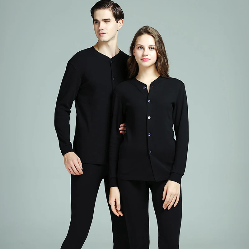 老年人棉毛衫女开衫纯棉秋衣套装中老年秋衣秋裤老人薄款奶奶爷爷