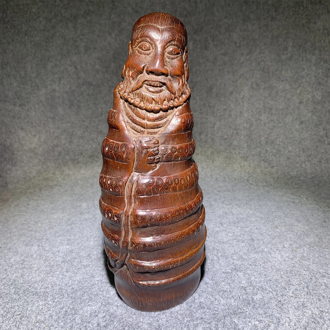 清代竹根雕达摩像/山东省传承文物商店库出077033#