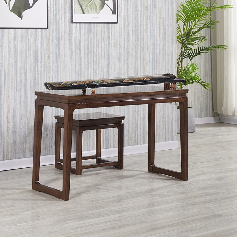 新中式琴桌凳纯实木国学抄经画案黑胡桃木琴台共鸣古筝架禅意茶桌