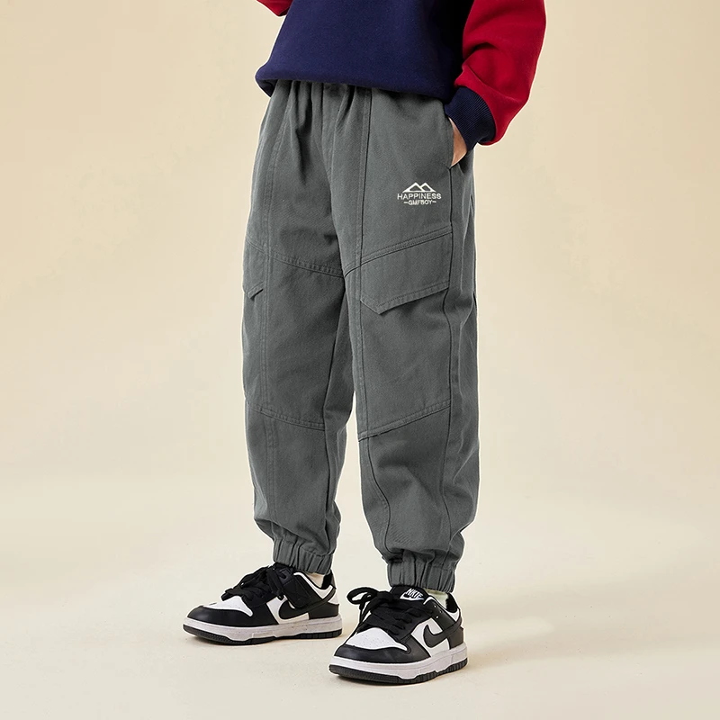 男童春装裤子2025新款春秋款工装长裤春季中大童男孩休闲潮GK4122
