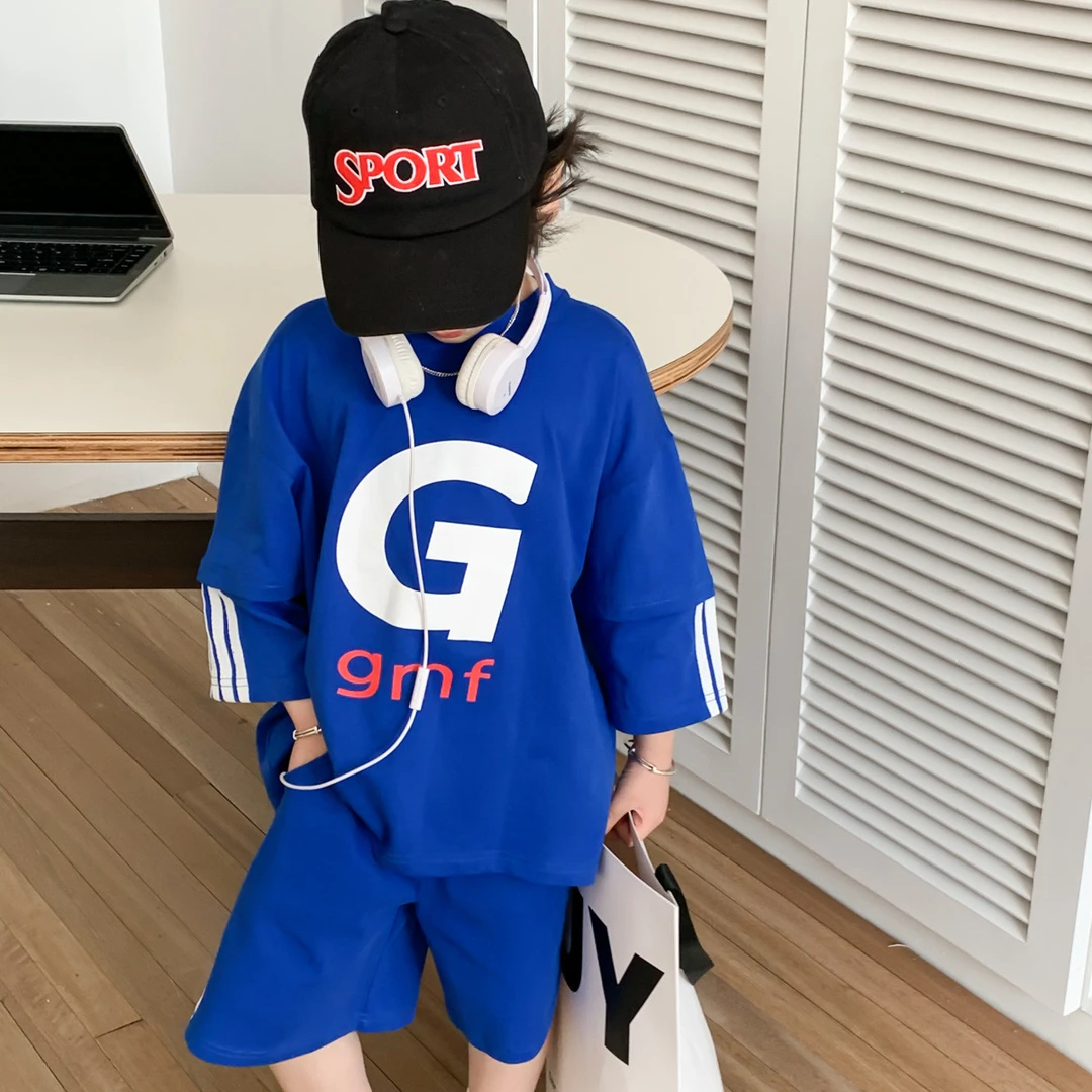 男童夏装套装中大童度假短袖衣服儿童夏季男孩痞帅炸街潮GT3206