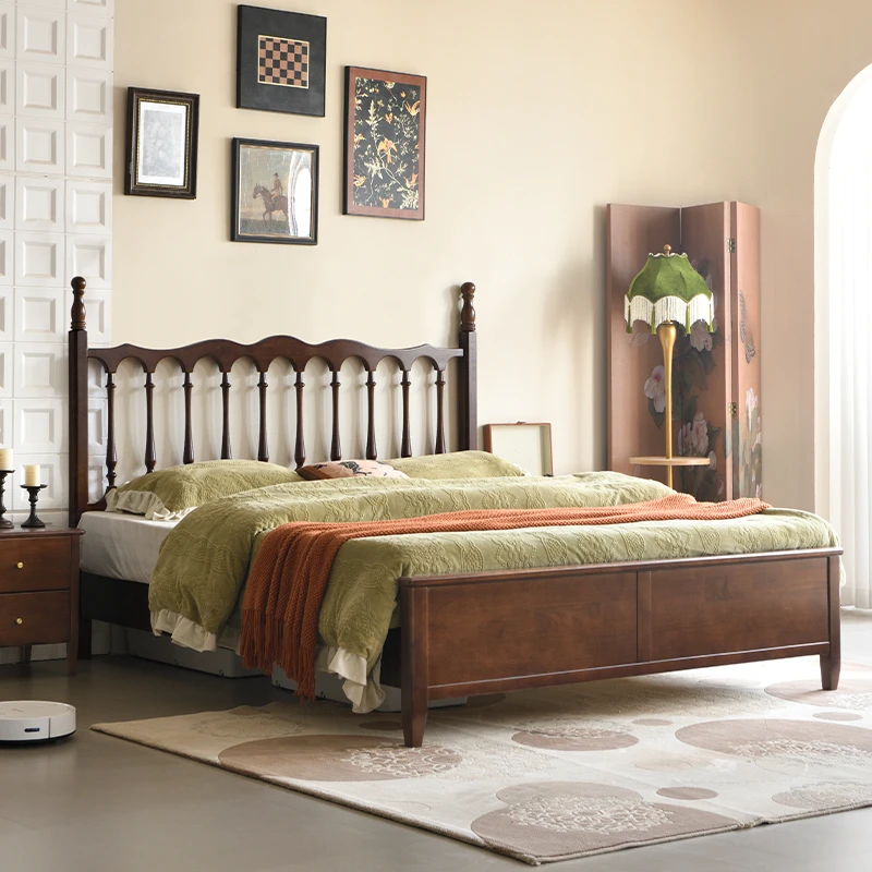 中古奶油风法式复古全实木温莎床1.8米现代简约双人主卧安娜床