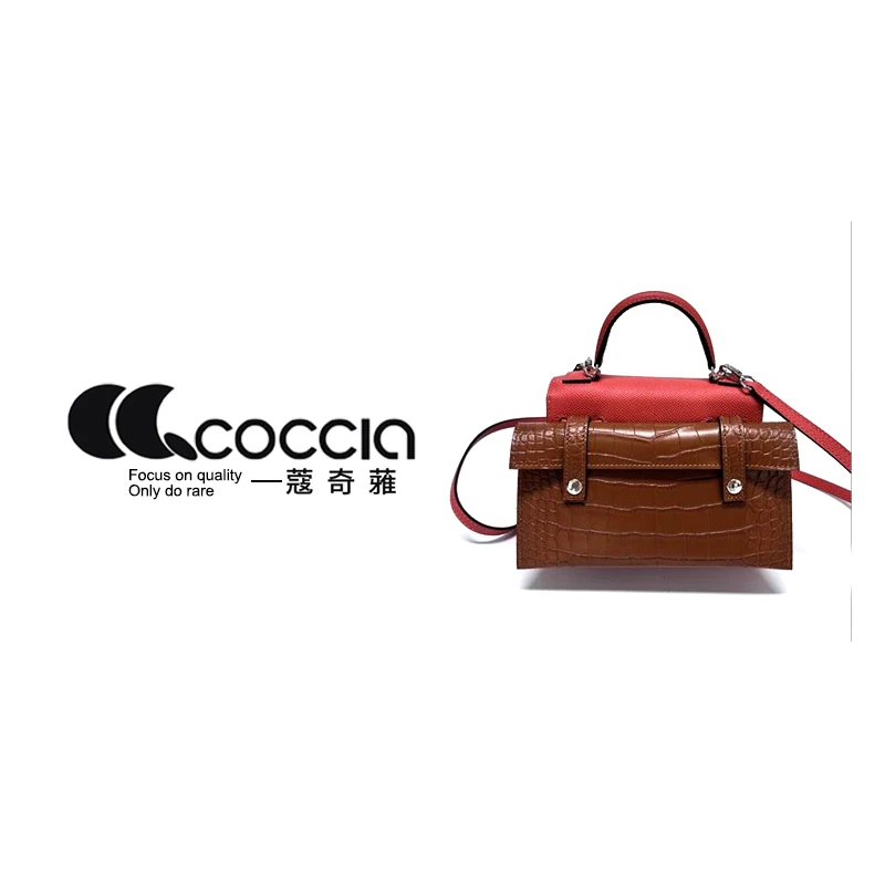 「高定女包」蔻奇蕥COCCIA 设计款牛皮单肩斜挎包  F0039 娃娃