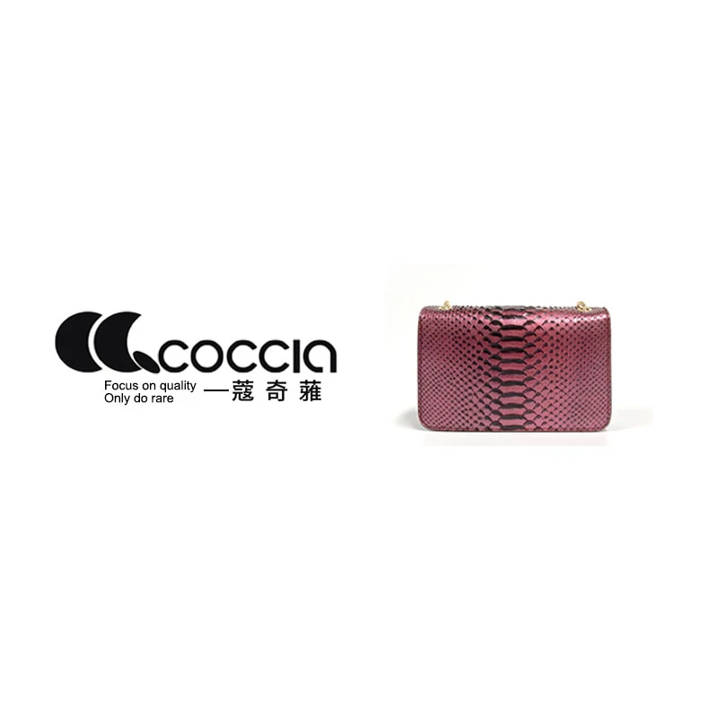 「高定女包」蔻奇蕥COCCIA 设计师款蛇皮定制斜挎包 3456S 宝