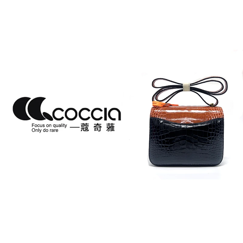 「高定女包」蔻奇蕥COCCIA 私人定制鳄鱼手提包 EE2015 高光 美洲鳄