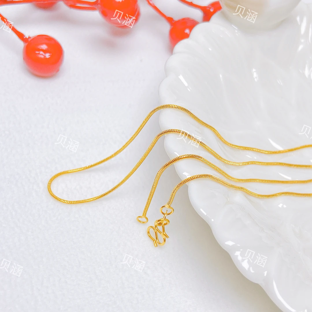 铜合金项链 圆形60厘米百搭女士蛇骨链时尚气质女款简约女毛衣链