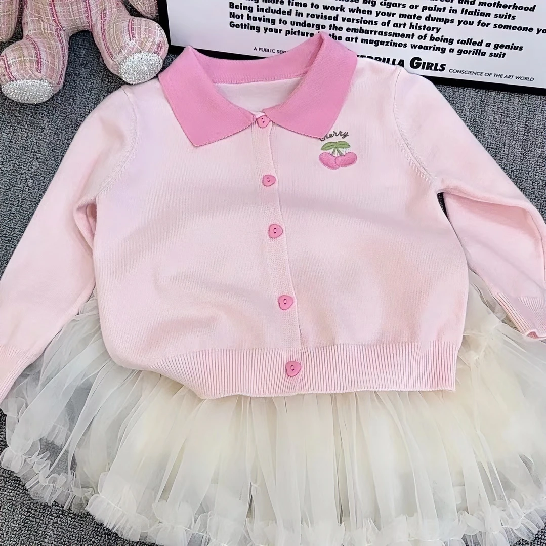 女童针织开衫春季秋季外套童装上衣洋气宝宝长袖甜美儿童女童秋装