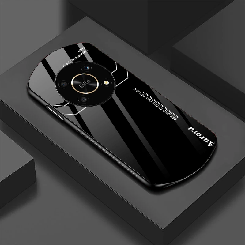 椭圆形荣耀X30手机壳ANY-AN00简约男女款全包玻璃壳网红时尚高档