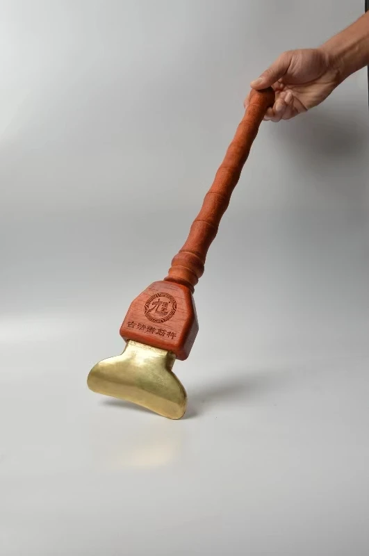 九通堂新款莲花弯月擀筋杵（直铜）肩颈颈椎精品