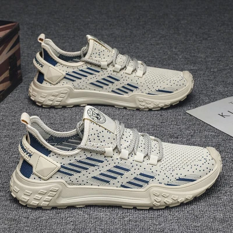 网鞋男夏季新款透气防臭飞织网面男士懒人一脚蹬休闲运动软底板鞋