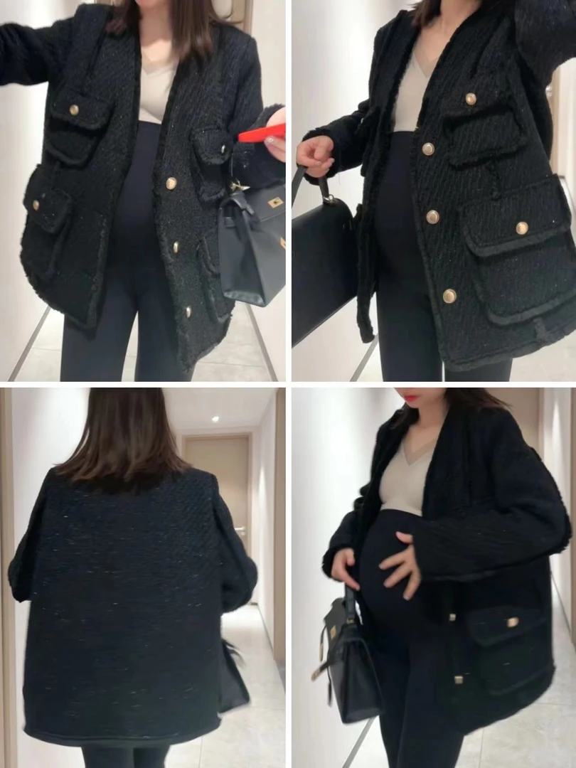 【熹熹】孕妇装宽松显瘦加厚羽绒轻奢小香风星空细闪外套