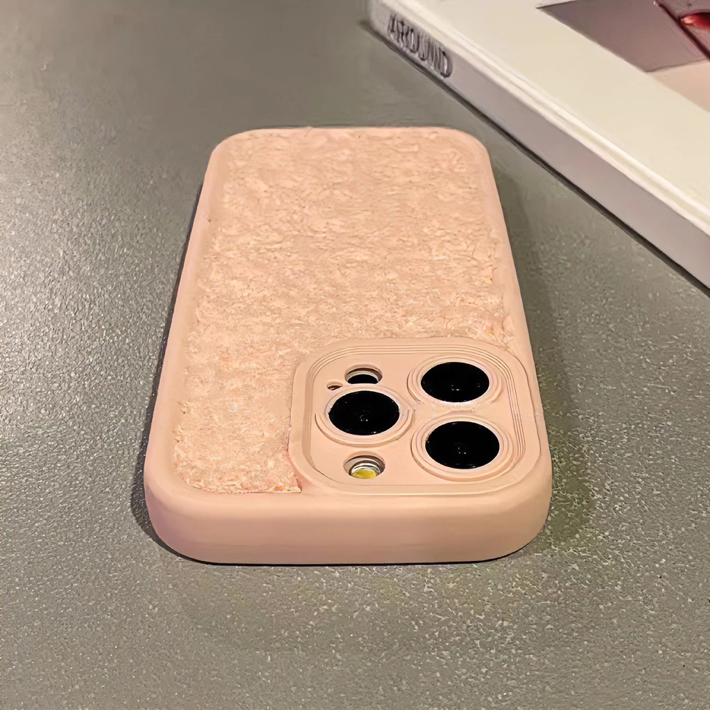 毛茸茸秋冬iPhone15苹果手机壳14promax防摔12复古软壳13女款11简