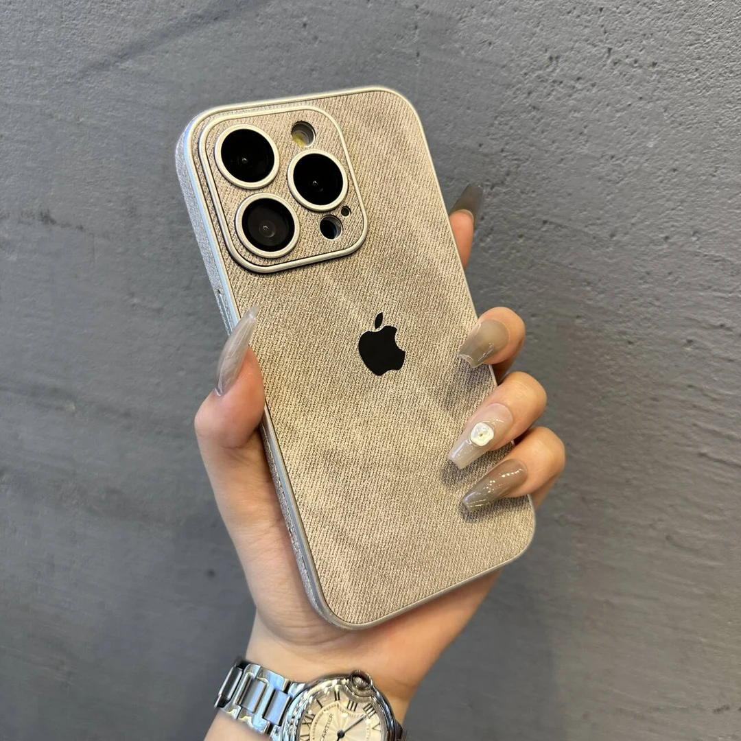 高级牛仔纹适用iphone15promax手机壳苹果14镜头膜13全包12防指纹