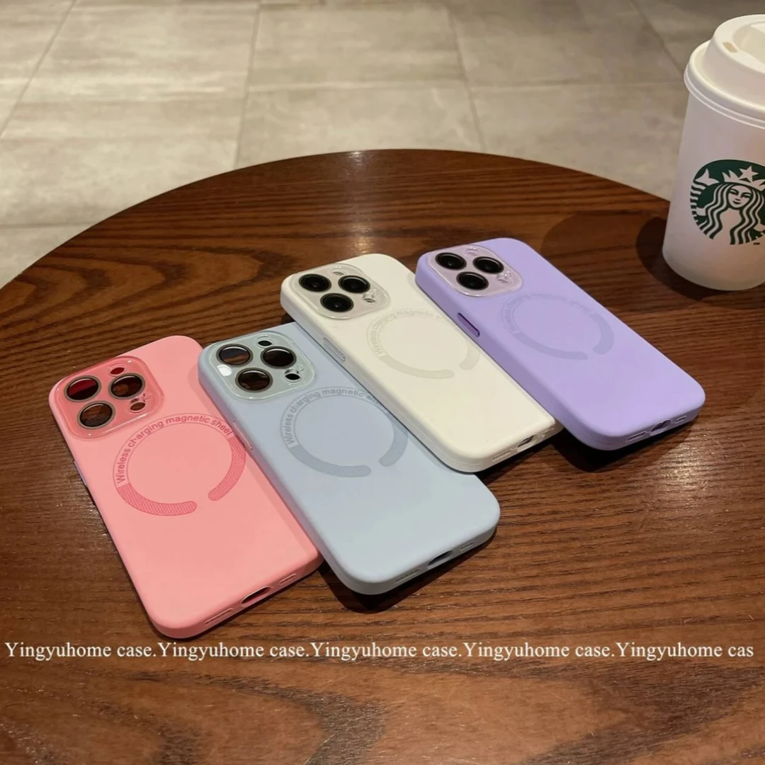 适用苹果15promax手机壳iPhone14液态硅胶13/11/12带镜头膜磁吸