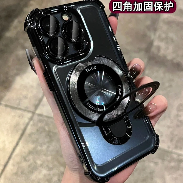 钛原色苹果11promax手机壳12磁吸支架13气囊14保护套iPhone15男女