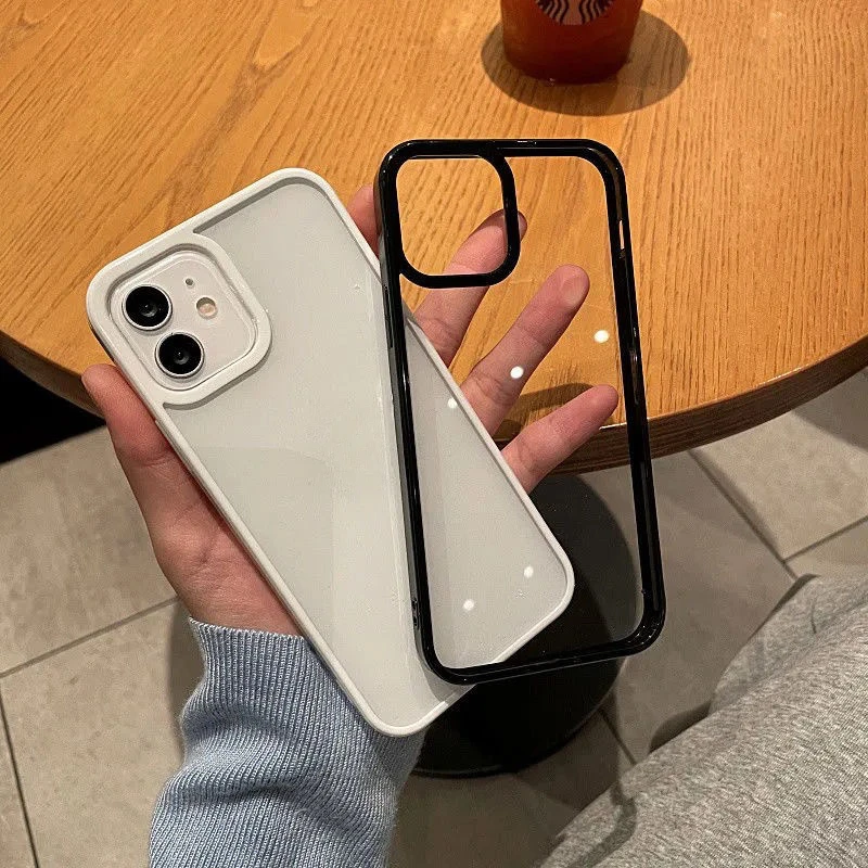 透明边框超薄iPhone12promax苹果11手机壳8plus软壳xs/xr防摔13新