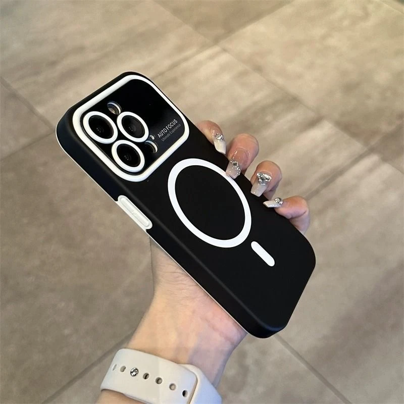 苹果14手机壳肤感磁吸大视窗液态二合一iPhone15promax全包13硅胶
