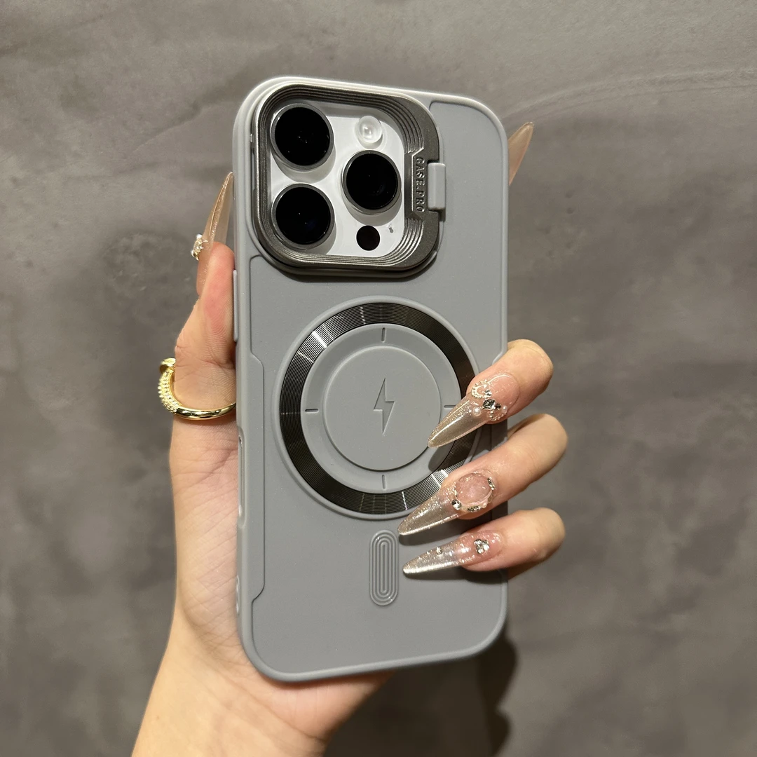 适用iphone15promax苹果16手机壳简约磁吸镜头支架14全包13软壳