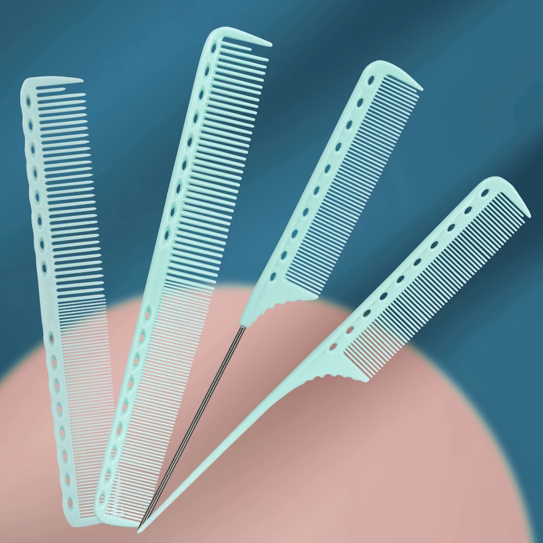 美发梳子4件套浅绿色男女发梳便携发廊家用美发工具理发店发型师