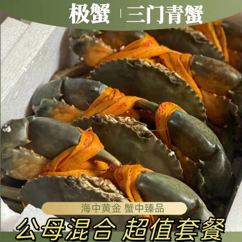 三门青蟹【4.5斤装】【4公4母】【包肥包活顺丰包邮】【礼盒包装】