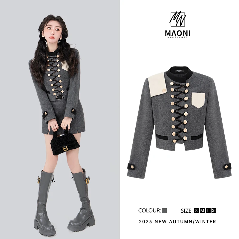 毛妮LADIESFIRST【英伦骑士】热力感穿搭 酷飒轻奢女工装外套D8794