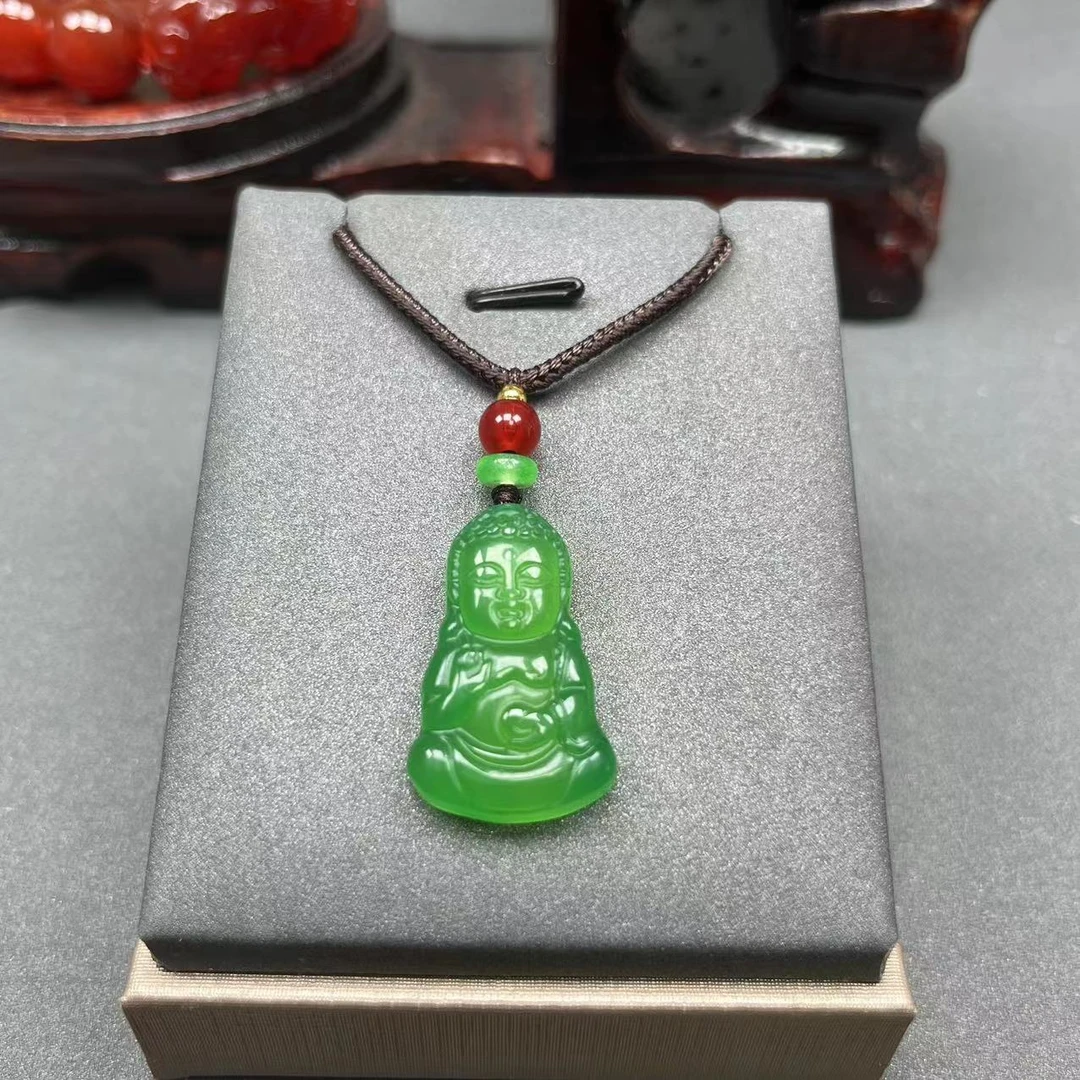 【绿大日如来】正品天然玉石、奢华精美 高档冰透水润天然玉玉髓