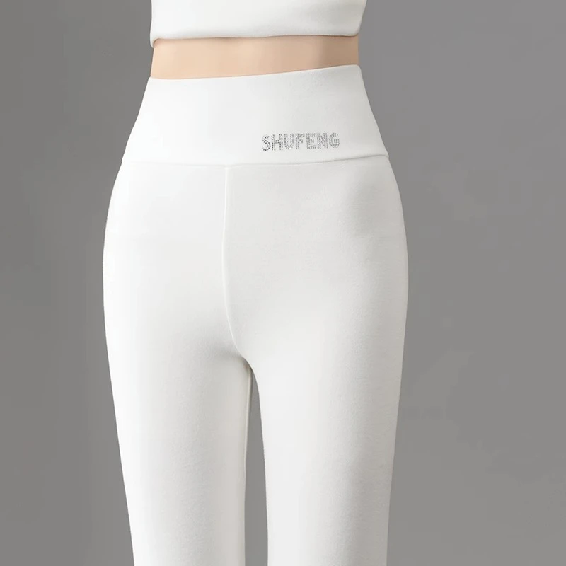 欧米朵打底裤女士外穿长裤高腰弹力冬季保暖加厚薄绒紧身小脚棉裤