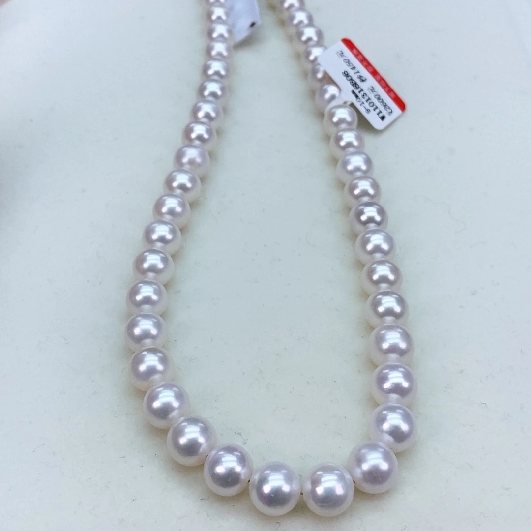 淡水珍珠9-10极光正圆冷白银S925镶嵌