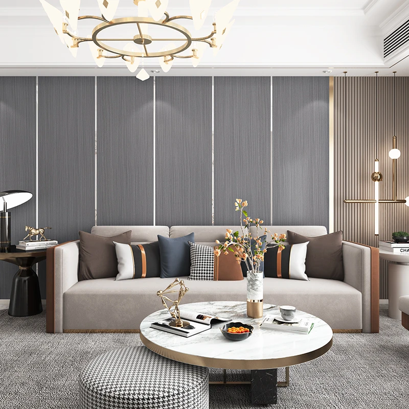 墙纸自粘客厅电视背景墙壁纸家用自贴防水防潮仿护墙板木纹翻新贴