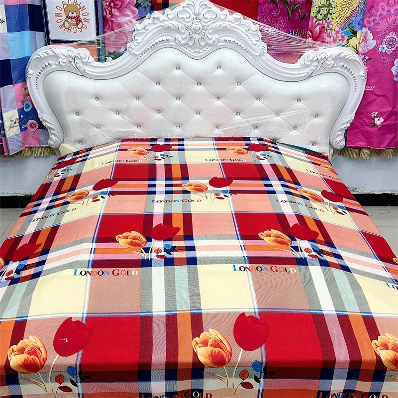 方格玫瑰床单被罩