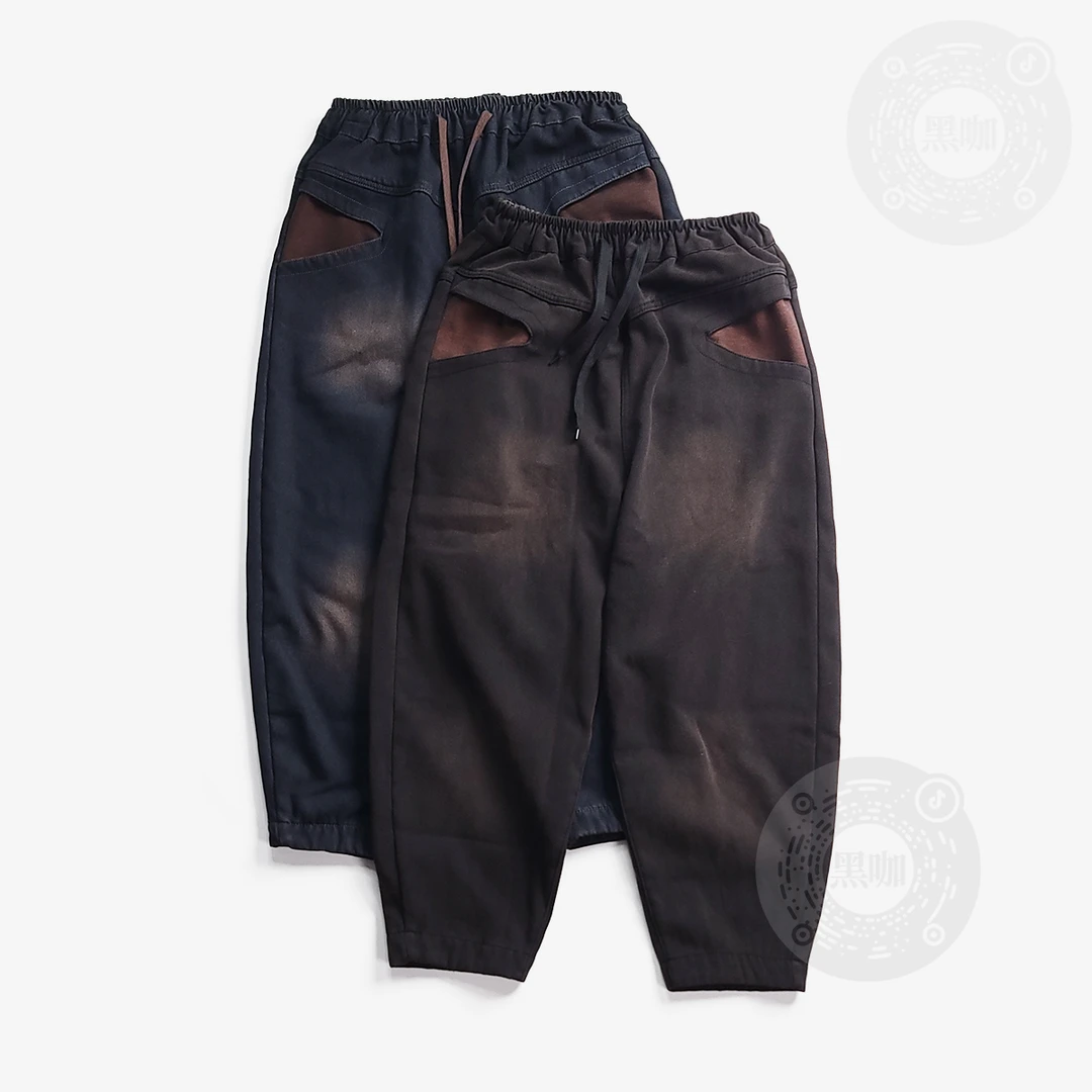 【黑咖】女士加绒牛仔裤宽松加厚保暖哈伦裤复古老爹裤百搭长裤秋冬