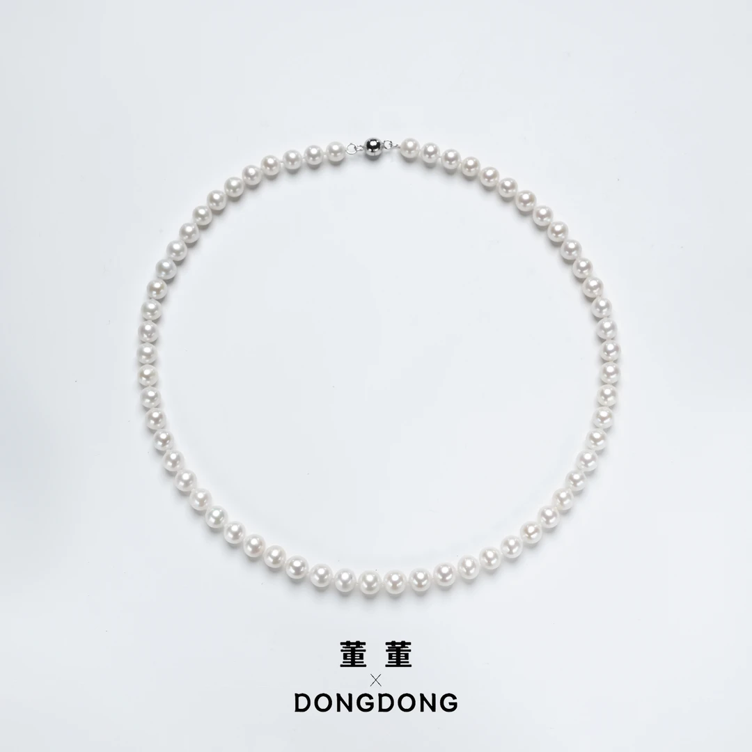 DDX661【董董】天然淡水AK珍珠项链/6.5-7.5mm/S925