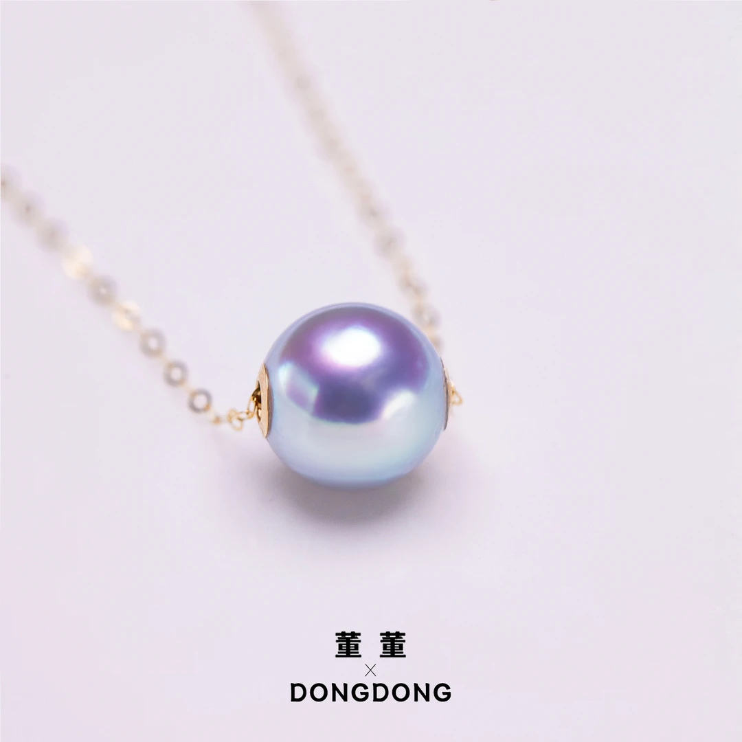 DDL231【董董】海水真多麻路路通吊坠/18K金/8-9mm(赠18K金链)